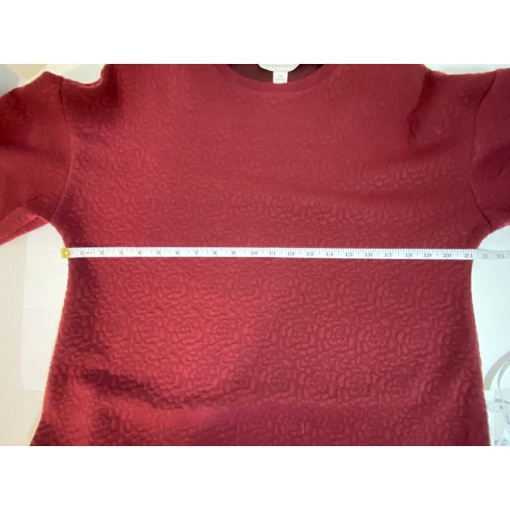 Mare Mare x Anthropologie Odila Burgundy Tunic Dress Puff Sleeves Women's Medium - Picture 7 of 12